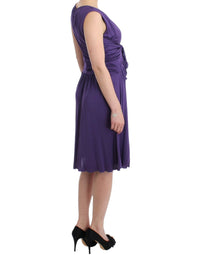 Thumbnail for Elegant Purple Knee-Length Jersey Dress