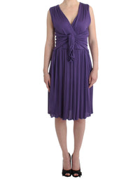 Thumbnail for Elegant Purple Knee-Length Jersey Dress