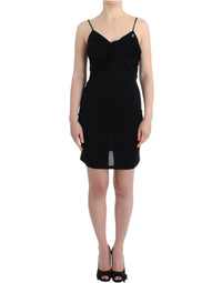 Thumbnail for Elegant Black Jersey Knee-Length Dress