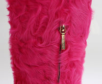 Thumbnail for Elegant Pink Lambskin Fur Boots