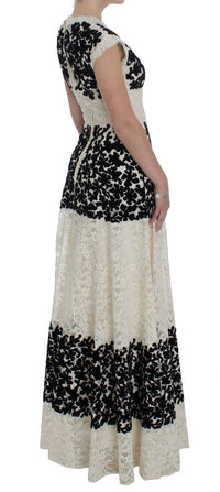 Thumbnail for Elegant Floral Lace Cap Sleeve Maxi Dress