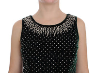 Thumbnail for Enchanted Emerald Velvet Crystal Maxi Dress