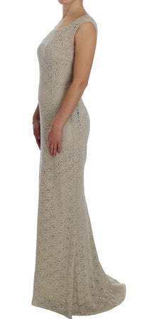 Thumbnail for Elegant Beige Floral Cutout Maxi Dress