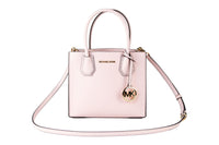 Thumbnail for Mercer Medium Leather Messenger Crossbody Handbag (Powder Blush Solid)
