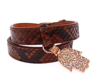 Thumbnail for Chic Snakeskin Leather & Gold Cuff Bracelet