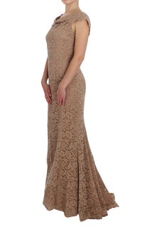 Thumbnail for Elegant Pink Floral Lace Maxi Dress