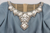 Thumbnail for Elegant Crystal-Embellished Silk Gown