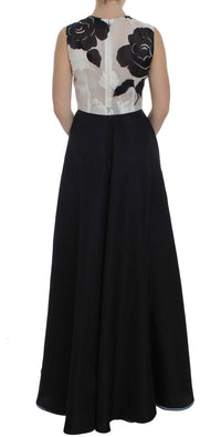 Thumbnail for Elegant Floral Silk Full Length Dress