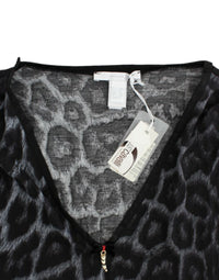 Thumbnail for Sultry Leopard V-Neck Modal Top