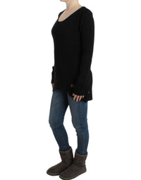 Thumbnail for Alluring Black Knitted Crew Neck Sweater