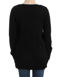 Thumbnail for Alluring Black Knitted Crew Neck Sweater