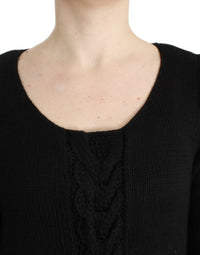 Thumbnail for Alluring Black Knitted Crew Neck Sweater