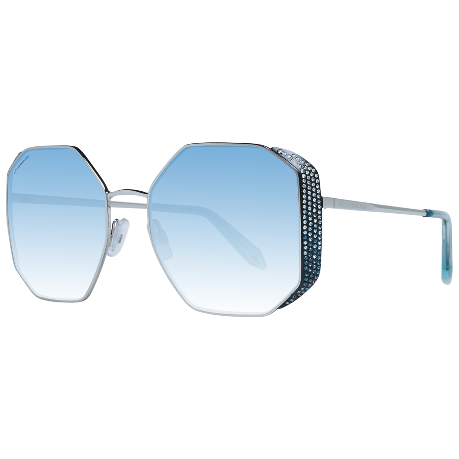Elegant Silver Trapezium Sunglasses