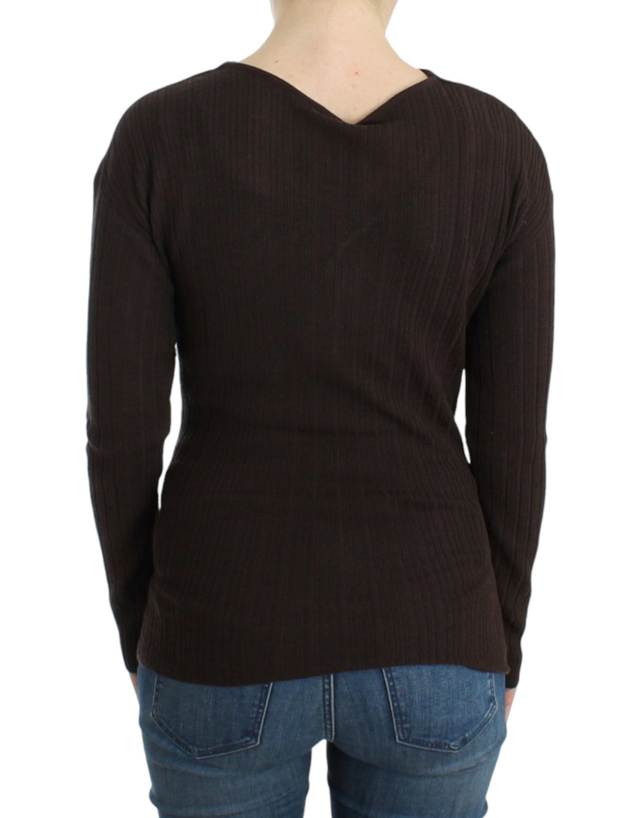 Brown knitted wool sweater