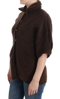 Thumbnail for Elegant Short Sleeved Brown Cardigan