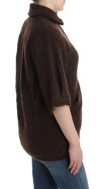 Thumbnail for Elegant Short Sleeved Brown Cardigan