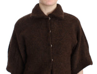 Thumbnail for Elegant Short Sleeved Brown Cardigan