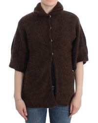 Thumbnail for Elegant Short Sleeved Brown Cardigan