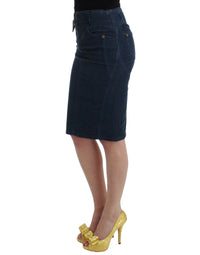 Thumbnail for Elegant Blue Pencil Skirt