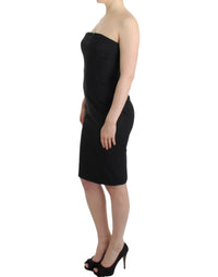 Thumbnail for Elegant Gray Strapless Dress with Gold Accents