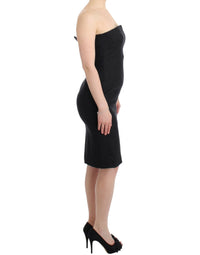 Thumbnail for Elegant Gray Strapless Dress with Gold Accents