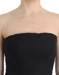 Thumbnail for Elegant Gray Strapless Dress with Gold Accents