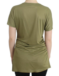 Thumbnail for Elegant Green Jersey Blouse with Gold Accents