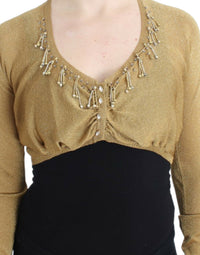 Thumbnail for Embellished Gold Shimmer Shrug