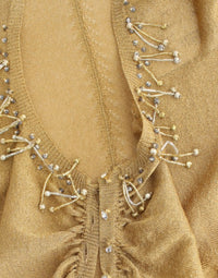 Thumbnail for Embellished Gold Shimmer Shrug