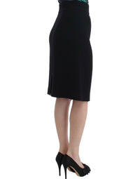 Thumbnail for Elegant Black Wool Pencil Skirt