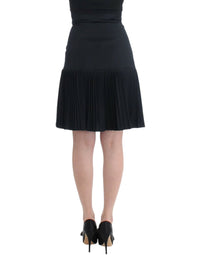 Thumbnail for Elegant Black Pleated Lace A-Line Skirt