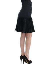 Thumbnail for Elegant Black Pleated Lace A-Line Skirt