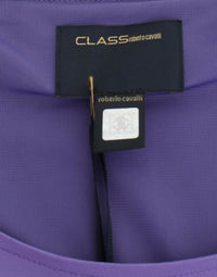 Thumbnail for Elegant Purple Floral Jersey Dress