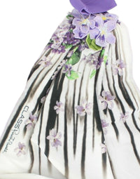 Thumbnail for Elegant Purple Floral Jersey Dress