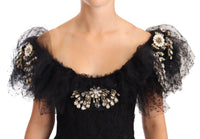 Thumbnail for Crystal Embellished Black Ball Gown Dress