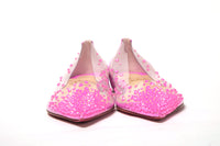 Thumbnail for Hot Pink Suede Crystals Flat Point Toe Shoe