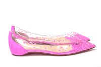 Thumbnail for Hot Pink Suede Crystals Flat Point Toe Shoe