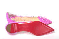 Thumbnail for Hot Pink Suede Crystals Flat Point Toe Shoe