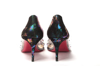 Thumbnail for Black Pearlescent Heel Pvc Spikes Sandal