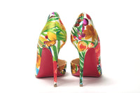 Thumbnail for Multicolor Flower Printed High Heels Pumps Shoes