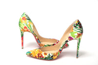 Thumbnail for Multicolor Flower Printed High Heels Pumps Shoes