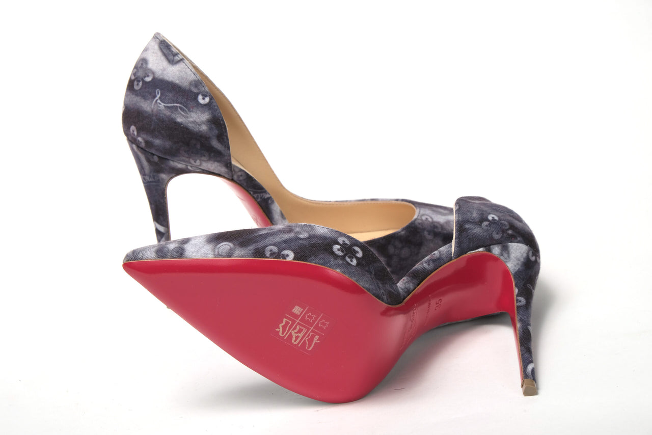 Multicolor Denim Print High Heels Pumps