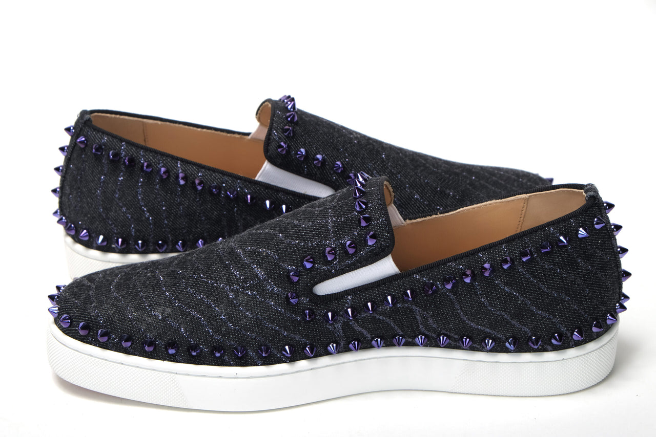 Navy/Electro Met Pik Boat Flat Shoes