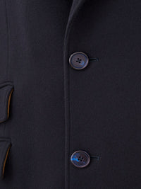 Thumbnail for Elegant Blue Wool Mid-Length Coat