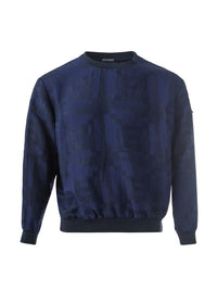 Thumbnail for Elegant Blue Geometric Linen Sweatshirt