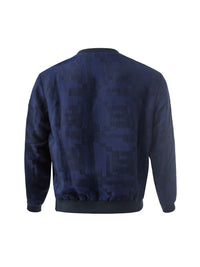 Thumbnail for Elegant Blue Geometric Linen Sweatshirt