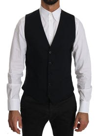 Thumbnail for Elegant Blue Formal Wool-Blend Dress Vest