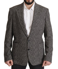 Thumbnail for Exquisite Gray Herringbone Blazer Jacket