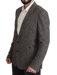 Thumbnail for Exquisite Gray Herringbone Blazer Jacket