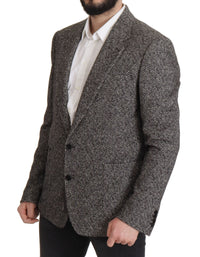 Thumbnail for Exquisite Gray Herringbone Blazer Jacket